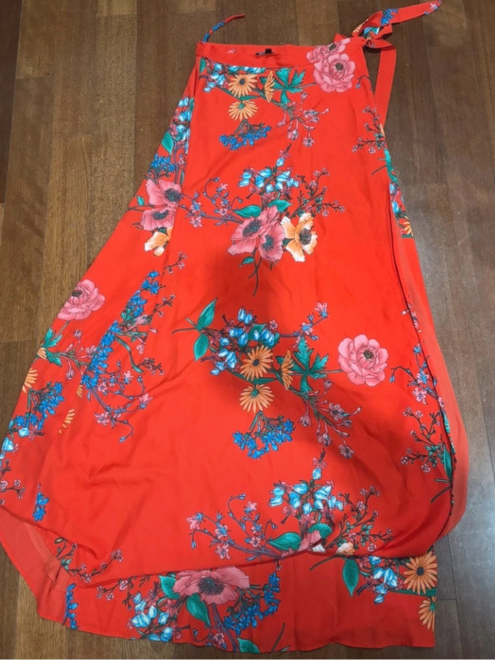 Lulu’s Floral Wrap Maxi Skirt – Size Large